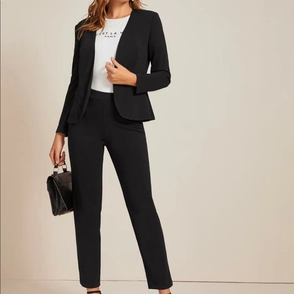 . Jackets & Blazers - Blazer & pants suit black tailored work office